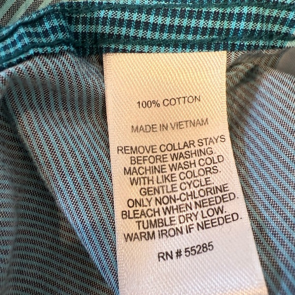 Express Fitted cotton blue gray white plaid button up long sleeves pockets XL - Picture 4 of 9